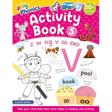 Jolly Phonics Activity Book 5: In Print Letters (American English Edition)