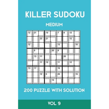 Killer Sudoku Medium 200 Puzzle WIth Solution Vol 9: Advanced Puzzle Sumdoku Book,9x9, 2 puzzles per page