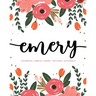 Emery: Notebook - Libreta - Cahier - Taccuino - Notizbuch: 110 pages paginas seiten pagine: Modern Florals First Name Noteboo