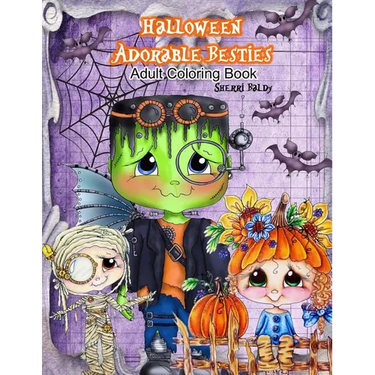 Halloween Adorable Besties Adult Coloring Book