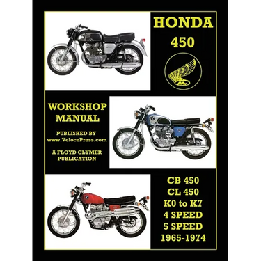 HONDA 450 WORKSHOP MANUAL CB450 & CL450 K0 to K7 4 SPEED & 5 SPEED 1965-1974