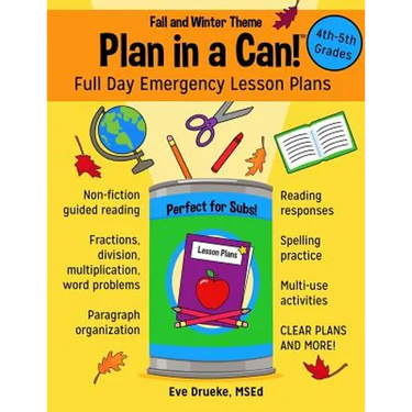Plan in a Can! 4th & 5th Grades: Full Day Emergency Lesson Plans: Fall & Winter Theme