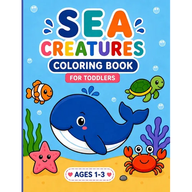Sea Creatures Coloring Book for Kids