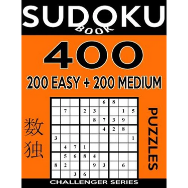 Sudoku Book 400 GIANT Puzzles, 200 Easy and 200 Medium: Sudoku Puzzle Book With One Gigantic Large Print Puzzle Per Page and Two Levels of Difficulty