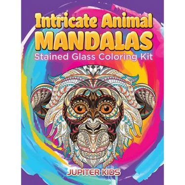 Intricate Animal Mandalas: Stained Glass Coloring Kit