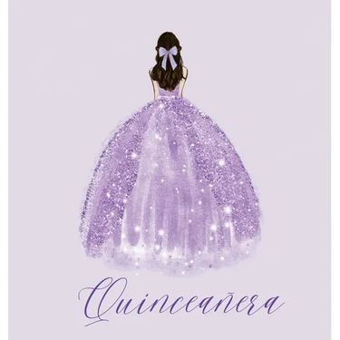 Quinceanera Guest Book with purple dress (hardback)