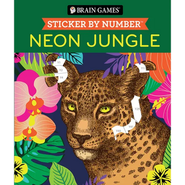 Brain Games - Sticker by Number: Neon Jungle (28 Images to Sticker)