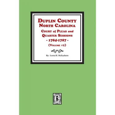 Duplin County, North Carolina Court of Pleas and Quarter Sessions, 1784-1787. Volume #1