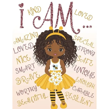 I Am: Coloring Book with Positive Affirmations for Young Girls for Self-Esteem and Confidence, I Am Enough
