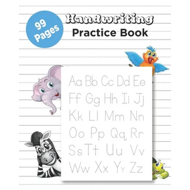 Handwriting Practice Book: 99 Pages English Handwriting Practice Book Writing Paper for letters with Lines Cursive Handwriting Paper Three lines