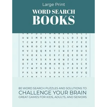 Large Print Word Search Books: 80 Word Search Puzzles and Solutions to Challenge Your Brain Great Games for Kids, Adults, and Seniors (Volume 5)