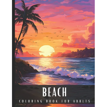 Coloring Book for Adults Beach: Large Print Stress Relief Adult Coloring Book with Seaside Serene Scenes, Houses, Ocean, Sealife, Stunning Sunsets - 5