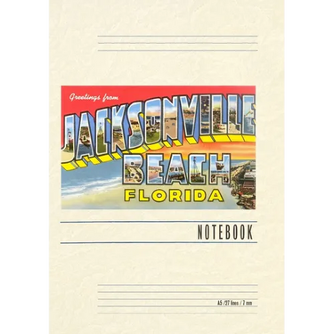 Vintage Lined Notebook Greetings from Jacksonville Beach, Florida