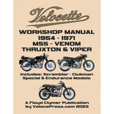VELOCETTE 500cc & 350cc MSS, VENOM, THRUXTON & VIPER 1954-1971 WORKSHOP MANUAL & ILLUSTRATED PARTS MANUAL