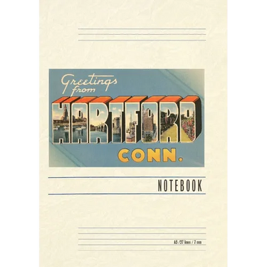 Vintage Lined Notebook Greetings from Hartford