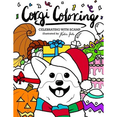 Corgi Coloring: Celebrating with Scamp