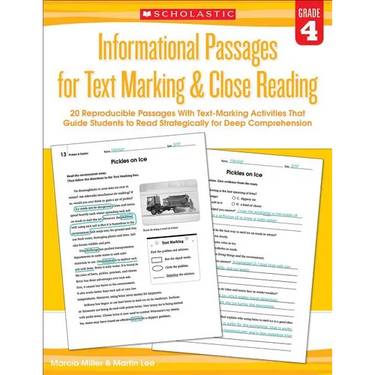 Informational Passages for Text Marking & Close Reading: Grade 4