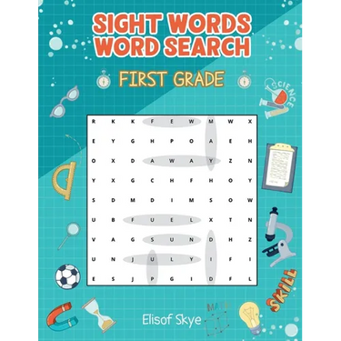 Sight Words Word Search First Grade: 70 Pages Word Find Puzzle Activity Book for Kids 1st Grade Kindergarten Brain Teaser Book for Boys and Girls