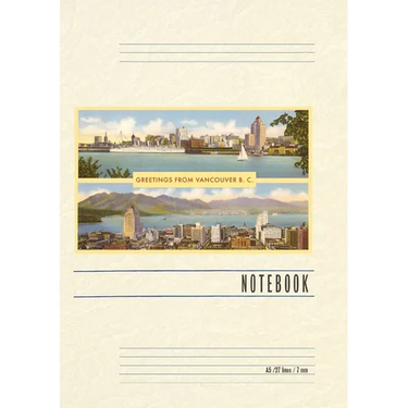 Vintage Lined Notebook Greetings from Victoria, BC, Canada