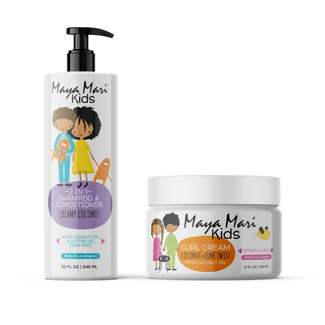 Maya Mari Kids Curl Conditioning Kit 2 -Piece Set - Kids 2-in-1 Shampoo and Conditioner and Curl Cream by  Los Angeles Brands