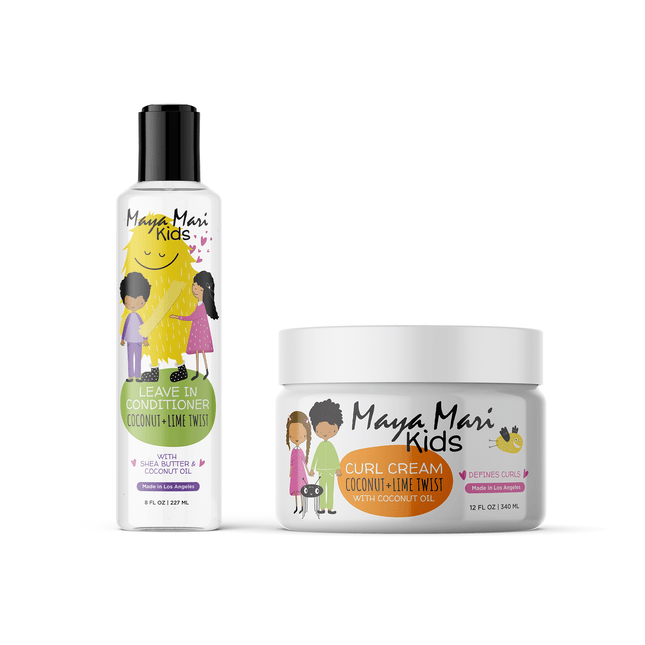 Maya Mari Kids with Curls and Coils Essential Kit 2-Piece Set - Leave-In Conditioner and Curl Cream by  Los Angeles Brands