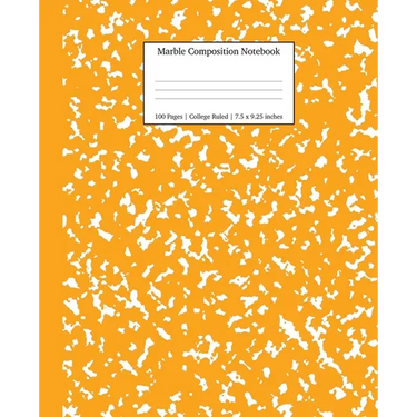 Marble Composition Notebook College Ruled: Orange Marble Notebooks, School Supplies, Notebooks for School