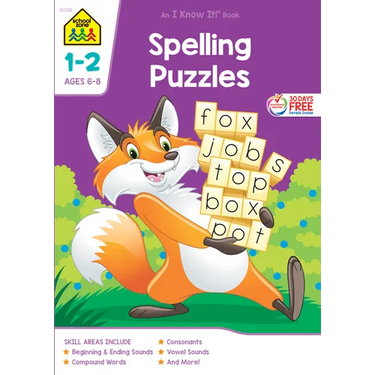 School Zone Spelling Puzzles Grades 1-2 Workbook