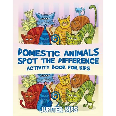 Domestic Animals Spot the Difference Activity Book for Kids