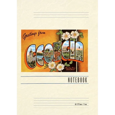 Vintage Lined Notebook Greetings from Georgia