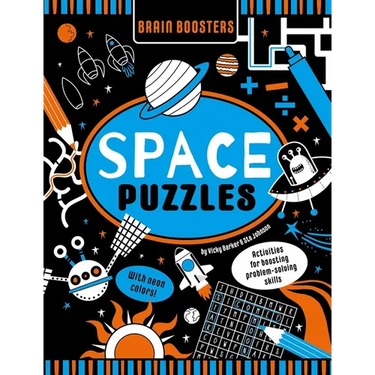 Brain Boosters Space Puzzles (with Neon Colors) Learning Activity Book for Kids: Activities for Boosting Problem-Solving Skills