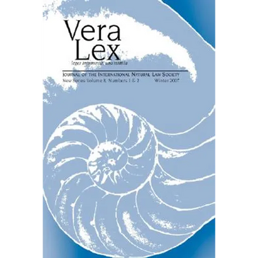 Vera Lex Vol 8: Journal of the International Natural Law Society