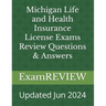 Michigan Life and Health Insurance License Exams Review Questions & Answers