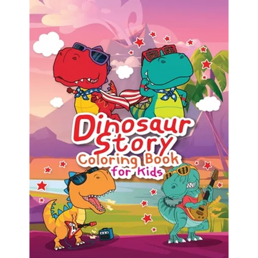 Dinosaur Story Coloring Book for Kids: Great Gift for Kids Boys & Girls, Ages 4-8