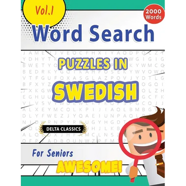 Word Search Puzzles in Swedish for Seniors - Awesome! Vol.1 - Delta Classics