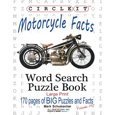 Circle It, Motorcycle Facts, Word Search, Puzzle Book