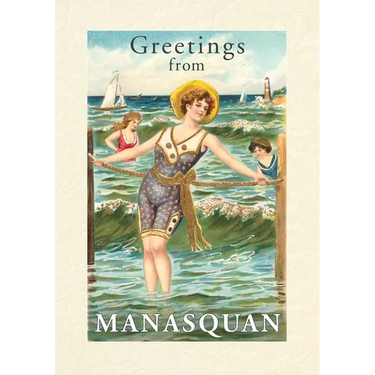 Vintage Lined Notebook Greetings from Manasquan, New Jersey