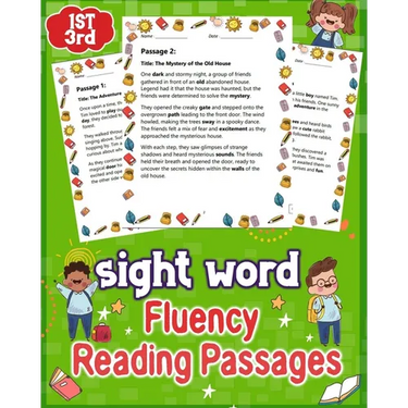 sight word fluency reading passages for Grades 1st to 3rd: Elevate early reading skills with our engaging sight word fluency passages designed for Gra