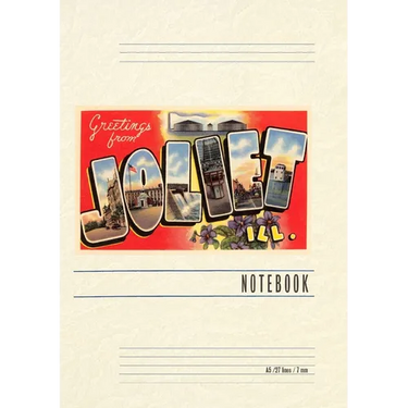 Vintage Lined Notebook Greetings from Joliet, Illinois