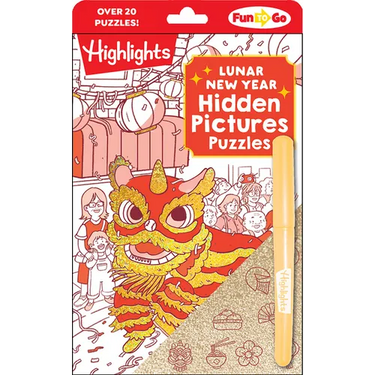Lunar New Year Hidden Pictures Puzzles: Festive Lunar New Year Book for Kids Featuring Over 300 Objects to Find, Gold Stickers and Hands-On Lunar New
