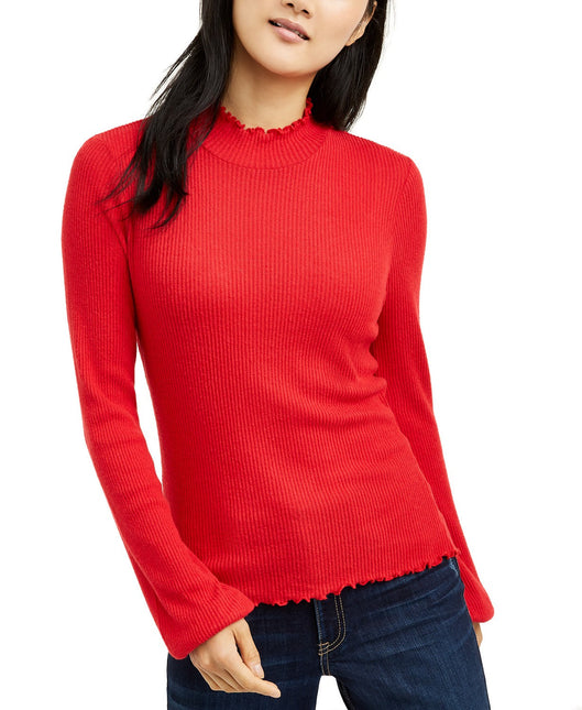 American Rag Juniors' Mock-Neck Top Red Size Small by Steals