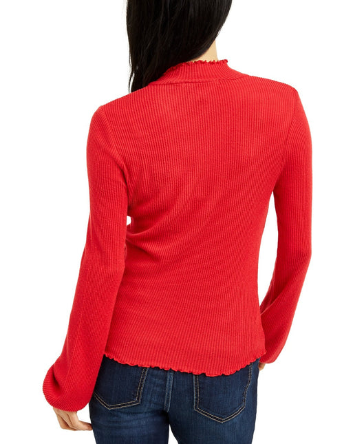 American Rag Juniors' Mock-Neck Top Red Size Small by Steals