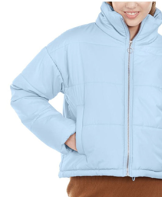 Celebrity Pink Juniors' Cropped Puffer Coat Blue by Steals