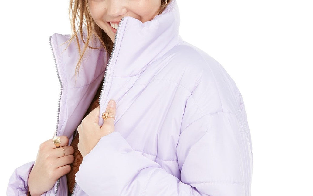 Celebrity Pink Juniors' Cropped Puffer Coat Purple by Steals