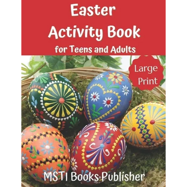 Easter Activity Book for Teens and Adults: Large Print Easter Themed Puzzles and Brain Game: Word Search, Word Scramble, Cryptograms and Number Search