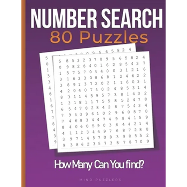Number Search: Search and Find Number Puzzle Activity Book for Adults