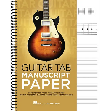 Guitar Tab Manuscript Paper Spiral-Bound Notebook for Guitarists 80 Pages with Tablature Staves Chord Grids & Fretboard Diagrams Music Composition & S