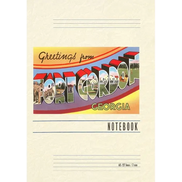 Vintage Lined Notebook Greetings from Ft. Gordon