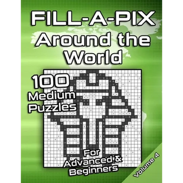Medium Fill-A-Pix Logic Grid Puzzle Book Around the World: Mosaic Puzzles for Advanced and Beginners Fun Brain Tease for Adults and Kids