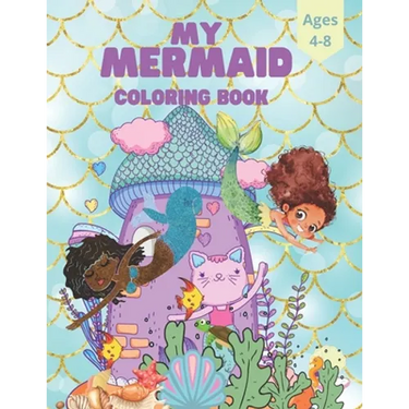 Mermaid Kids Coloring Book For Ages 4-8