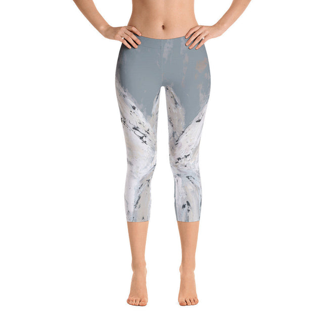 Angel Watching Over You Capri Leggings by DeannArt